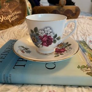 Elizabethan Teacup & Saucer Taylor & Kent Rose Floral Excellent!
